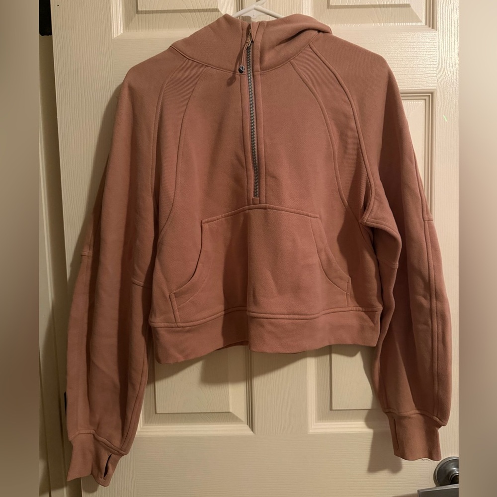 Lululemon Scuba Over sized Half Zip Hoodie Jacket Pink Clay